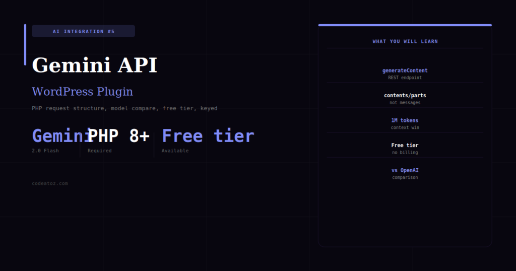 Building a Gemini API WordPress Plugin — vs OpenAI Comparison Guide