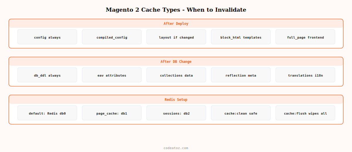 magento 2 cache types — complete guide to all 15 types Redis Varnish full page and custom cache by CodeAtoZ