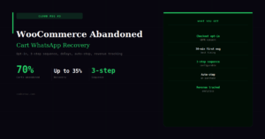 WooCommerce Abandoned Cart WhatsApp Recovery — 98% Open Rate Guide 2026