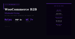 WooCommerce B2B Wholesale Pricing — Role-Based Prices in PHP