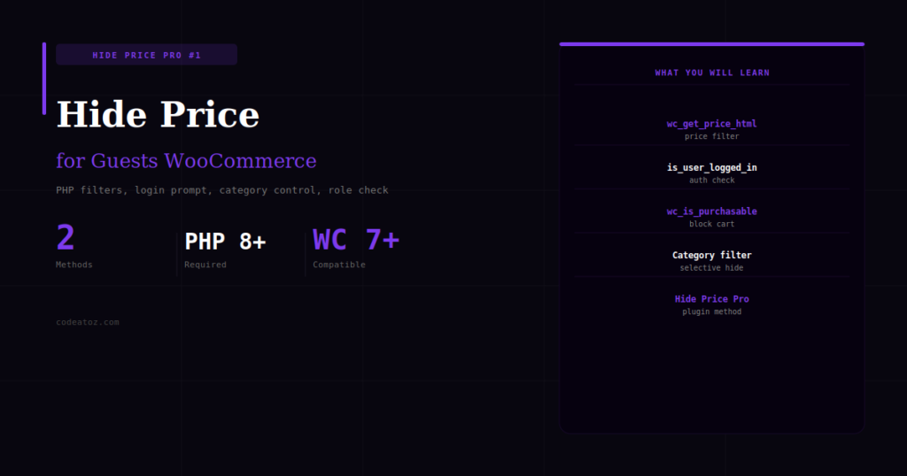 How to Hide Price for Guests in WooCommerce — Force Login to See Prices
