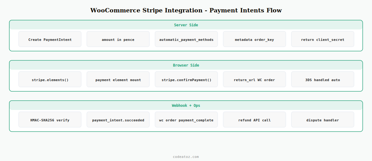 woocommerce stripe integration — Payment Intents SCA webhook handler and refund flow by CodeAtoZ