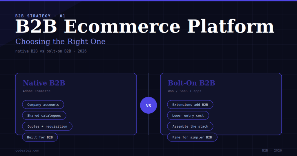 Choosing a B2B Ecommerce Platform in 2026 — Native vs Bolt-On